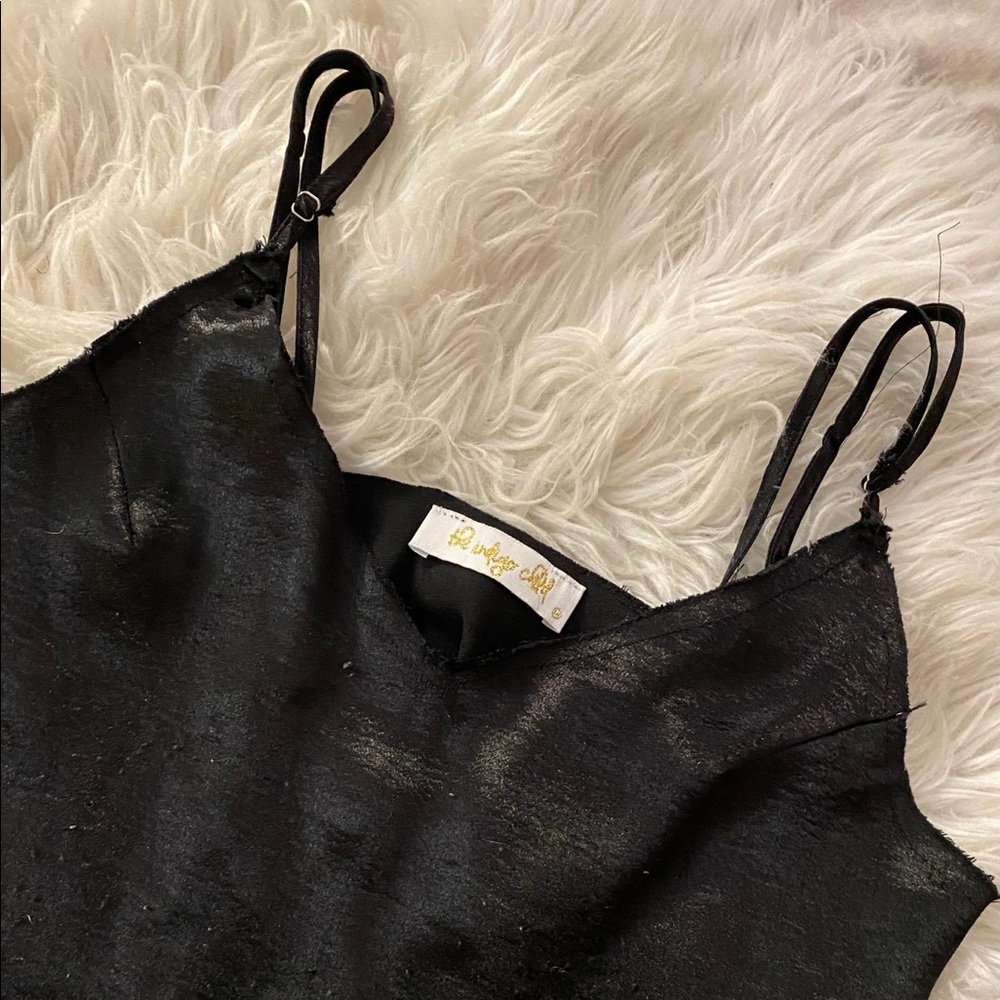 The Indigo Child - Black Silk Crop Top